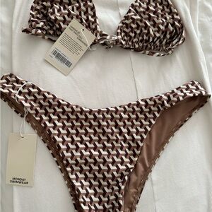 NWT MONDAY SWIMWEAR Bikini (Husk Geo)